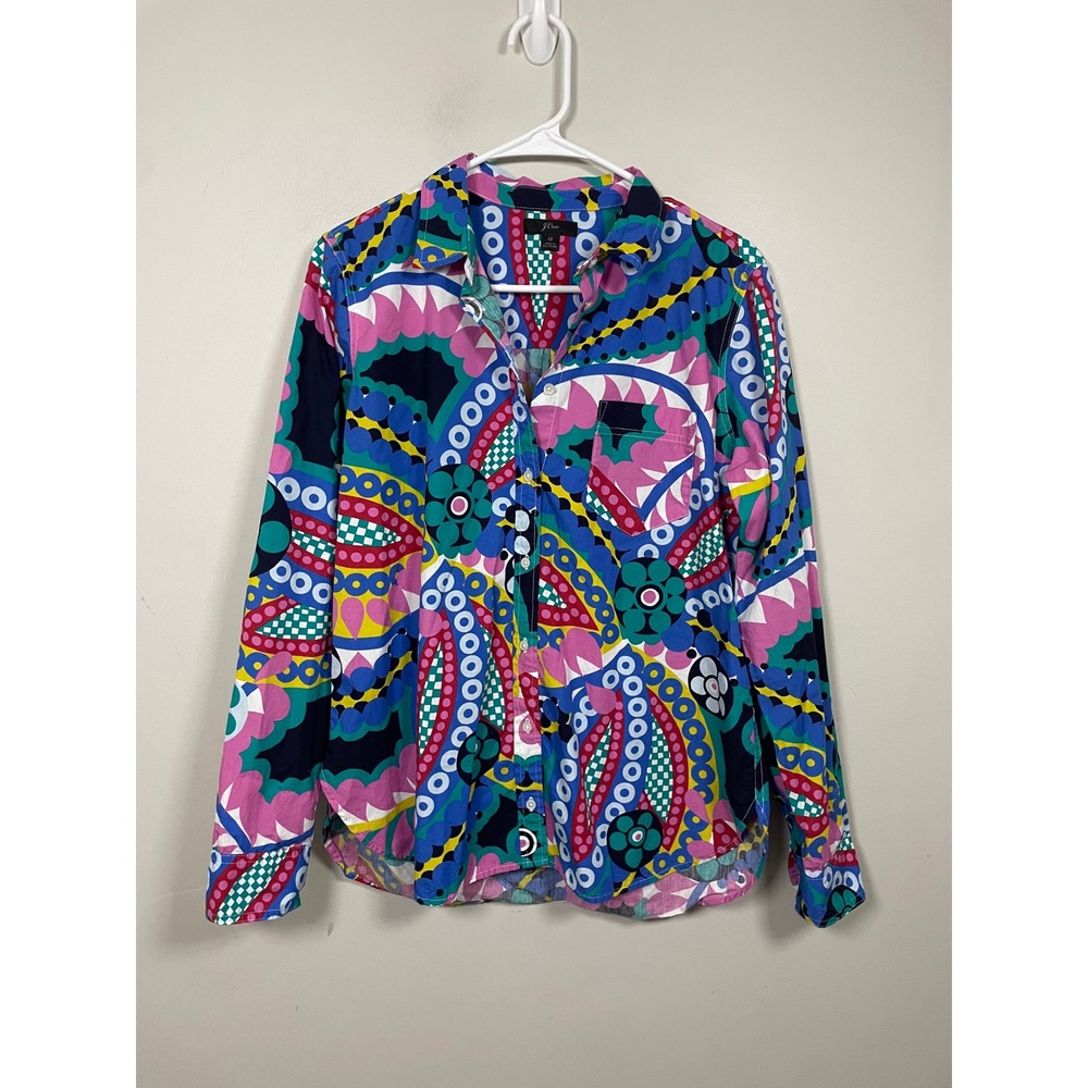 J.Crew Classic Fit Boy Shirt in Ratti Kaleidoscope Floral Size 12 Maximalist